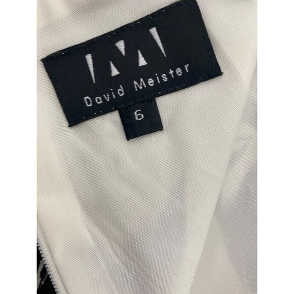 DAVID MEISTER WOMEN'S BLACK AND IVORY LONG SATIN SKIRT SZ 6 - Picture 4 of 8